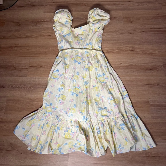 LoveShackFancy x Target Puff Sleeve Dress Yellow Floral Cottage Size‎ 12 - Picture 10 of 13
